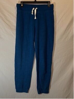 J.CREW Joggers Sweatpants Reimagined Size Medium Blue Gathered Ankles Drawstring